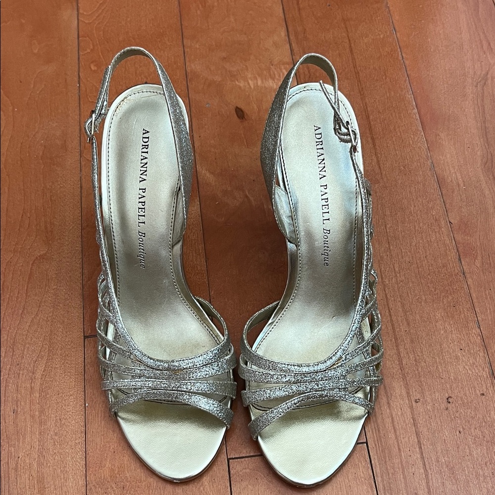 Adrianna Papell Glittering Gold Heels